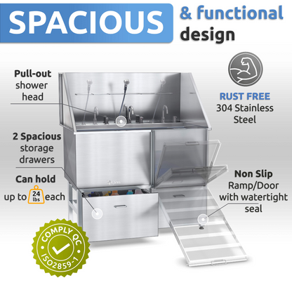 KANIS - Professional Stainless Steel Dog Bathing Station