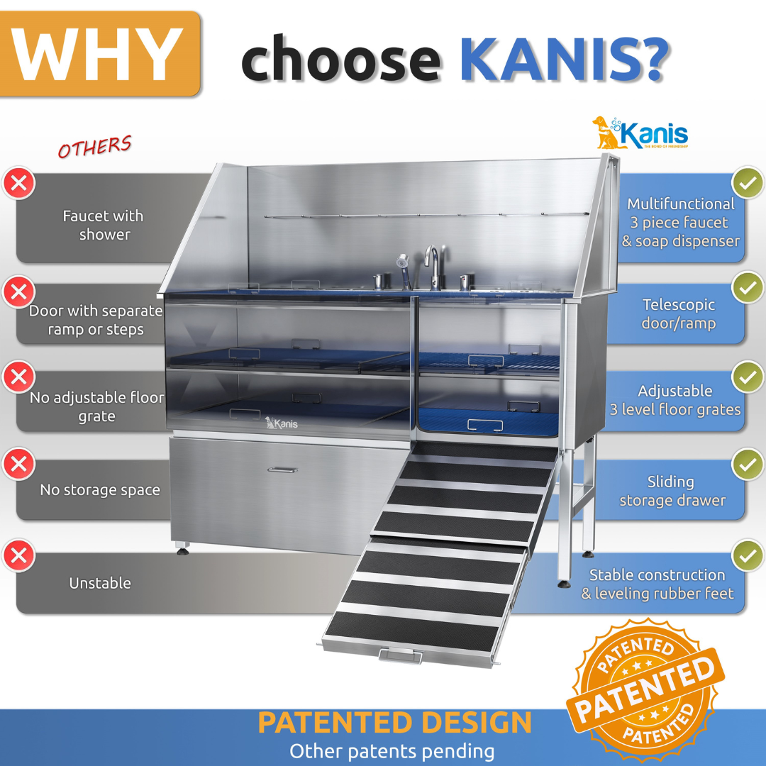 KANIS - Professional Stainless Steel Dog Bathing Station