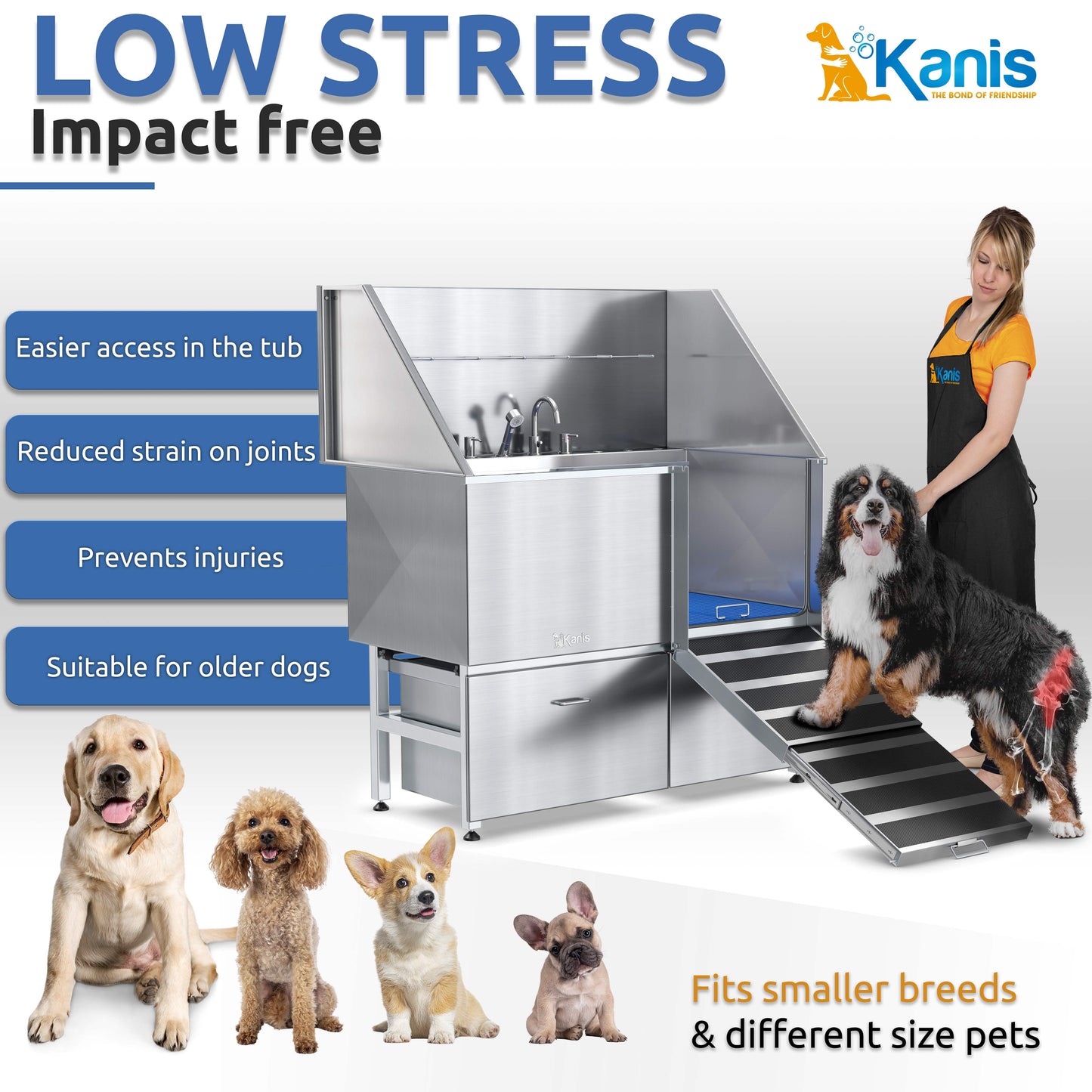 KANIS - Professional Stainless Steel Dog Bathing Station
