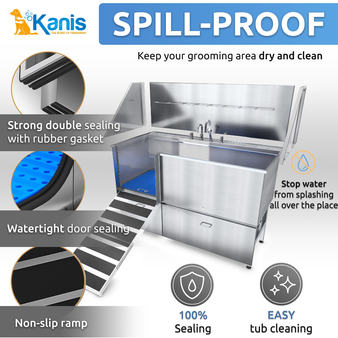 KANIS - Professional Stainless Steel Dog Bathing Station