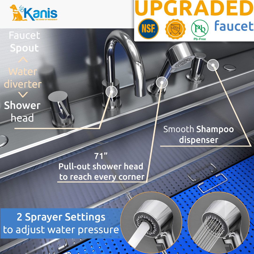 KANIS - Professional Stainless Steel Dog Bathing Station