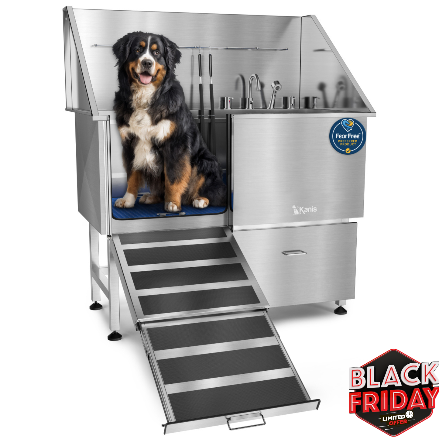 KANIS - Professional Stainless Steel Dog Bathing Station