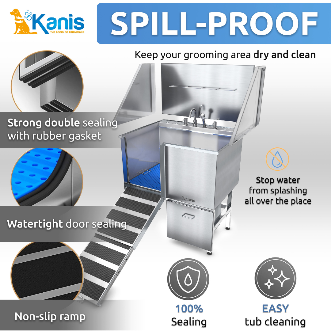 KANIS - Professional Stainless Steel Dog Bathing Station