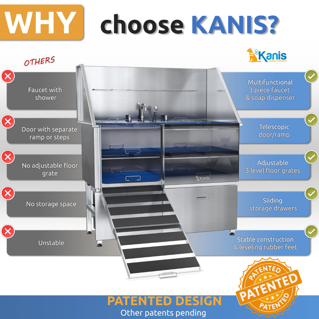 KANIS - Professional Stainless Steel Dog Bathing Station