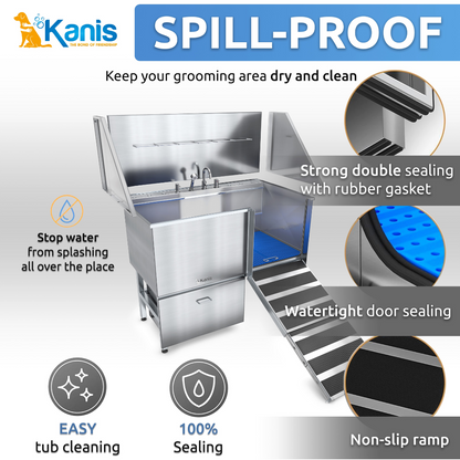 KANIS - Professional Stainless Steel Dog Bathing Station