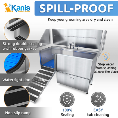 KANIS - Professional Stainless Steel Dog Bathing Station
