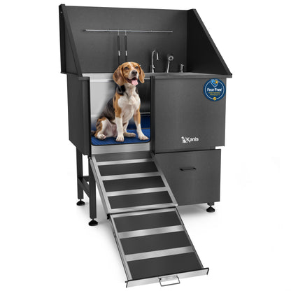 KANIS - Professional Stainless Steel Dog Bathing Station (Black)