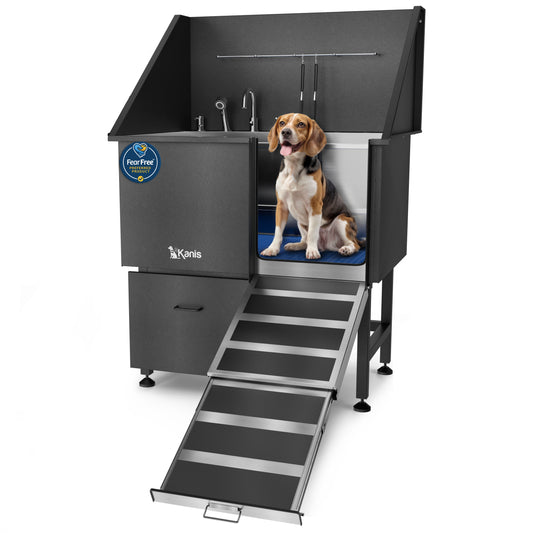 KANIS - Professional Stainless Steel Dog Bathing Station (Black)