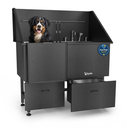 KANIS - Professional Stainless Steel Dog Bathing Station (Black)