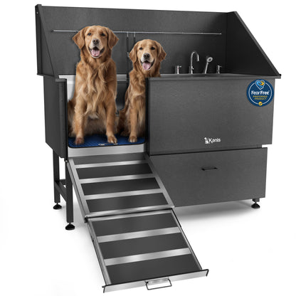 KANIS - Professional Stainless Steel Dog Bathing Station (Black)