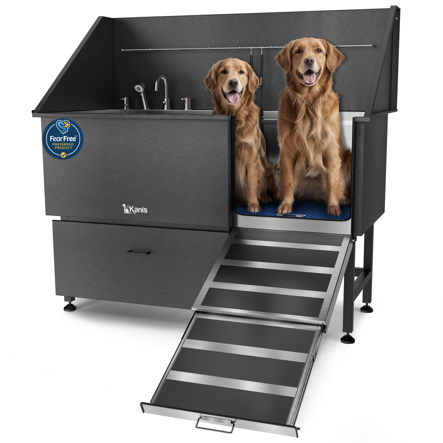 KANIS - Professional Stainless Steel Dog Bathing Station (Black)