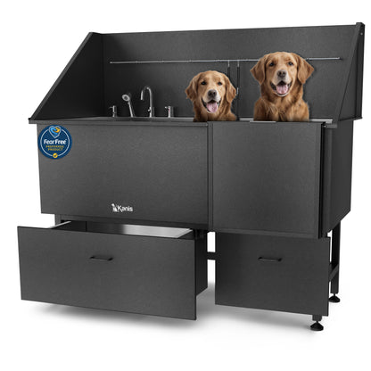 KANIS - Professional Stainless Steel Dog Bathing Station (Black)