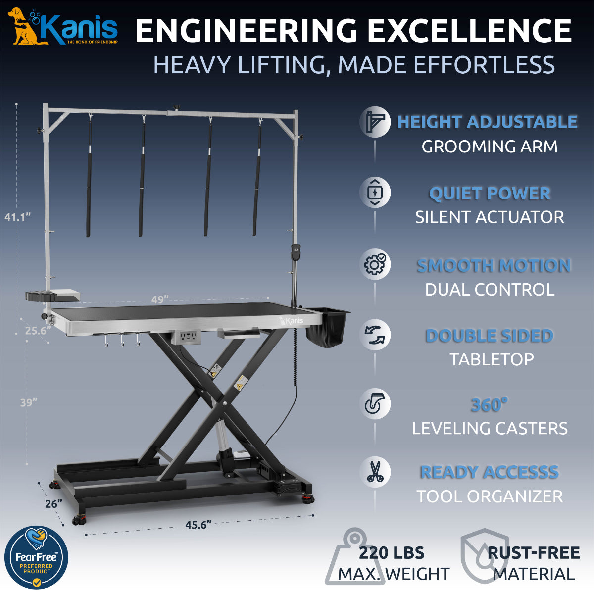 KANIS - Professional Electric Dog Grooming Table