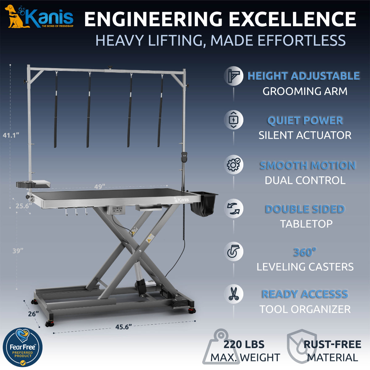KANIS - Professional Electric Dog Grooming Table