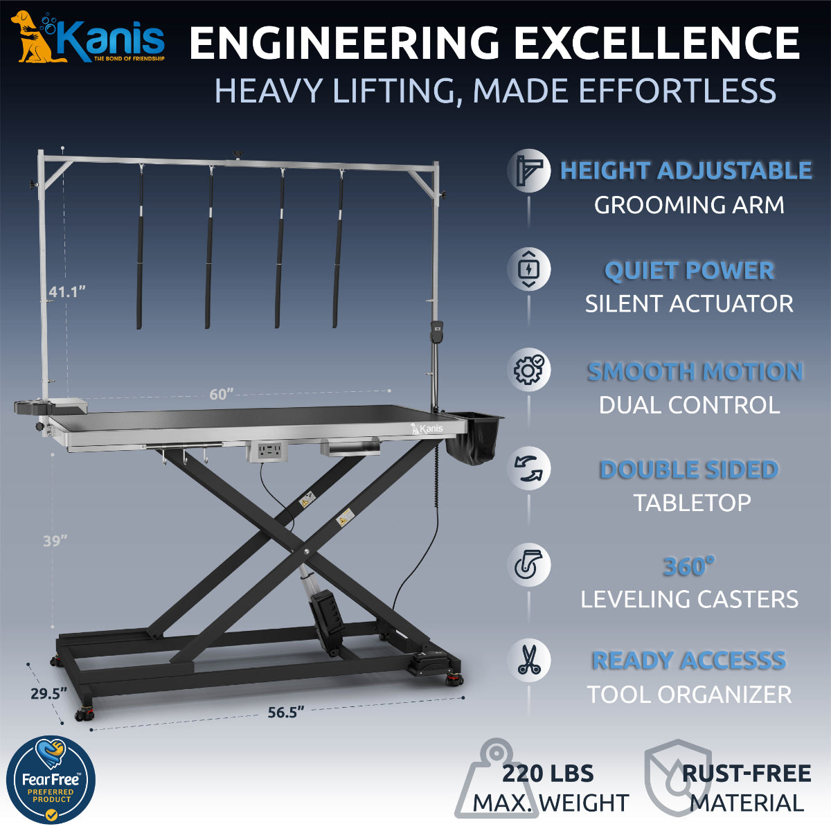 KANIS - Professional Electric Dog Grooming Table