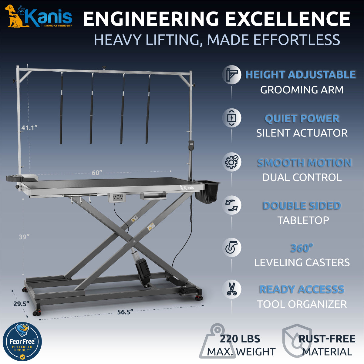KANIS - Professional Electric Dog Grooming Table