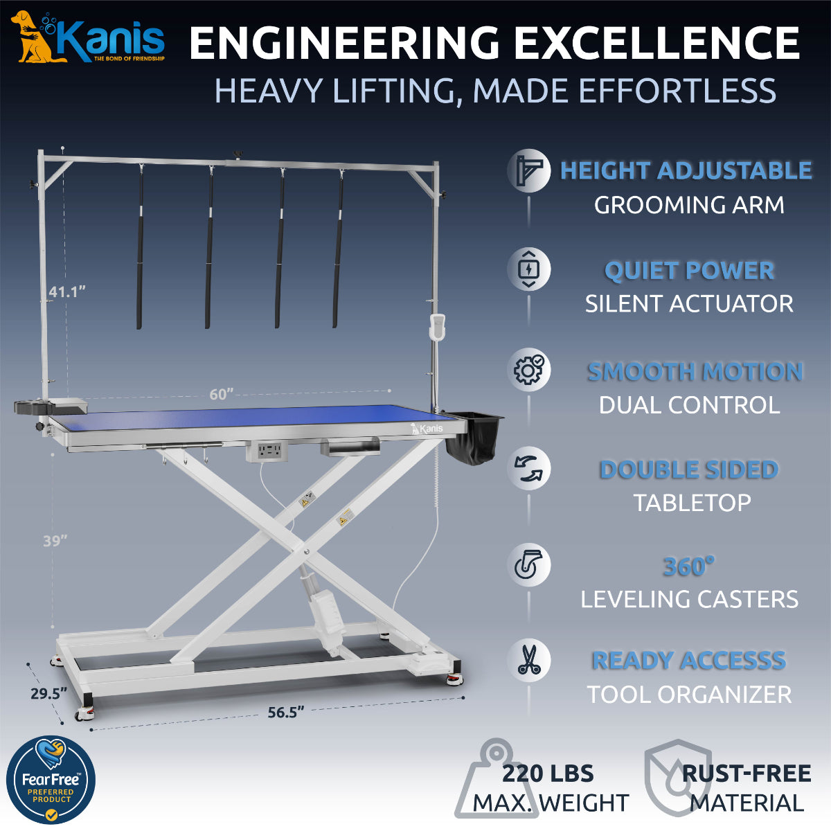 KANIS - Professional Electric Dog Grooming Table