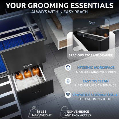 KANIS - Professional Stainless Steel Dog Bathing Station (Black)