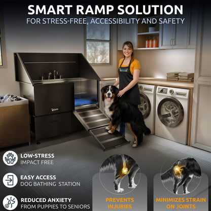 KANIS - Professional Stainless Steel Dog Bathing Station (Black)
