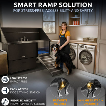 KANIS - Professional Stainless Steel Dog Bathing Station (Black)