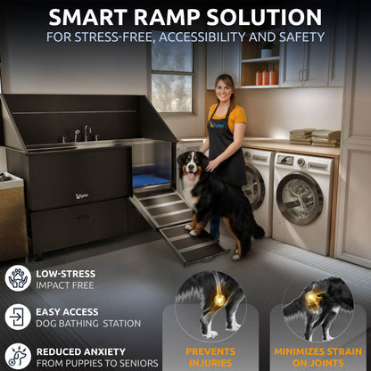 KANIS - Professional Stainless Steel Dog Bathing Station (Black)