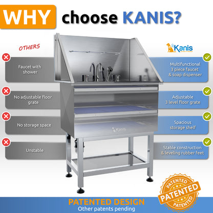 KANIS - Professional Stainless Steel Dog Bathing Station