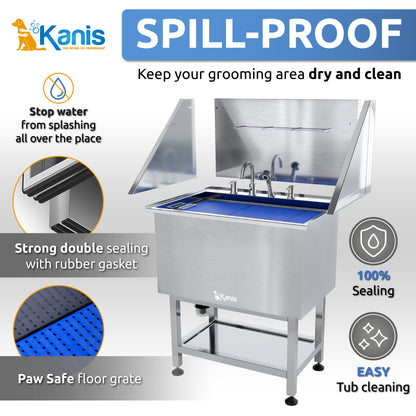 KANIS - Professional Stainless Steel Dog Bathing Station