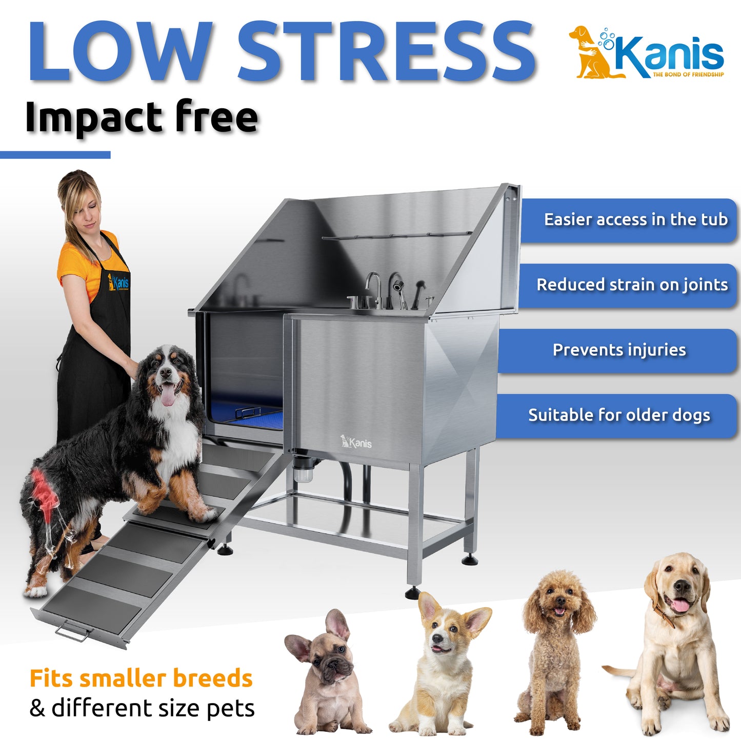 KANIS - Professional Stainless Steel Dog Bathing Station
