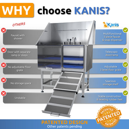 KANIS - Professional Stainless Steel Dog Bathing Station