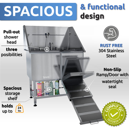 KANIS - Professional Stainless Steel Dog Bathing Station