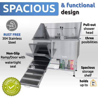 KANIS - Professional Stainless Steel Dog Bathing Station