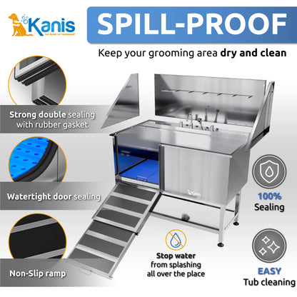 KANIS - Professional Stainless Steel Dog Bathing Station