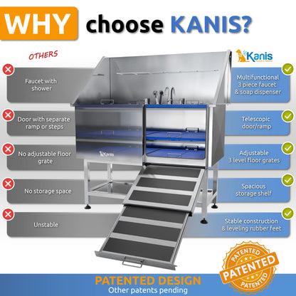 KANIS - Professional Stainless Steel Dog Bathing Station