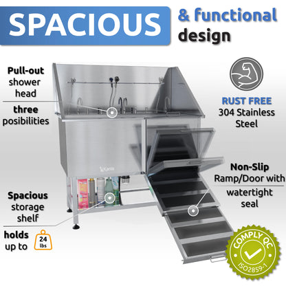KANIS - Professional Stainless Steel Dog Bathing Station