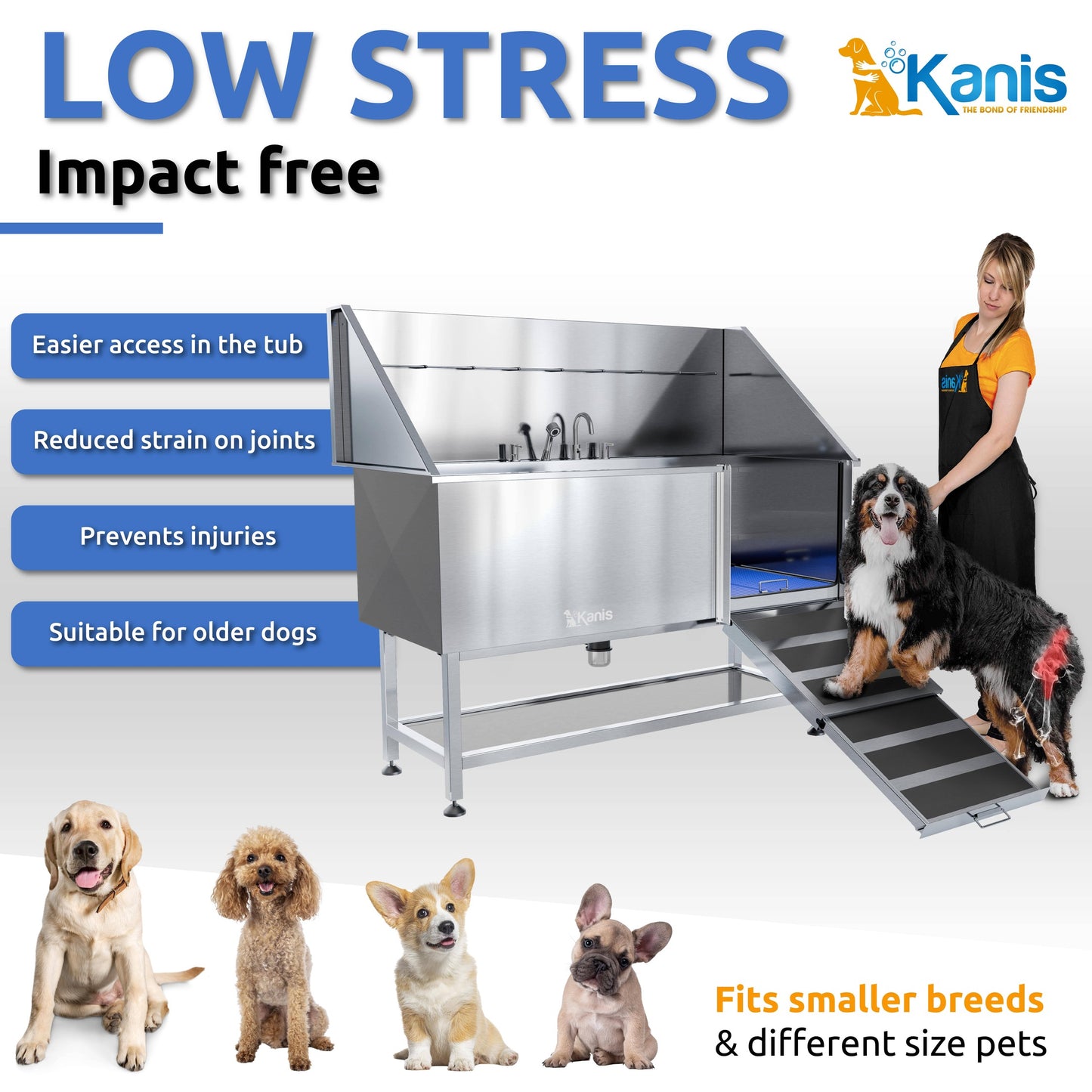 KANIS - Professional Stainless Steel Dog Bathing Station