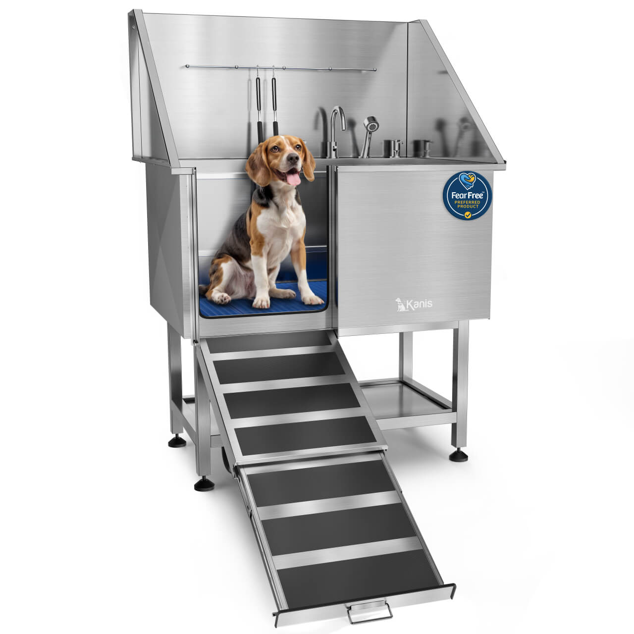 KANIS - Professional Stainless Steel Dog Bathing Station (Silver)