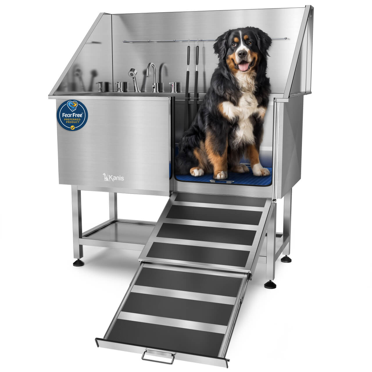 KANIS - Professional Stainless Steel Dog Bathing Station (Silver)