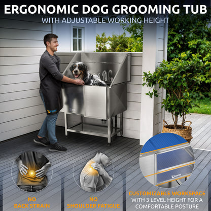 KANIS - Professional Stainless Steel Dog Bathing Station