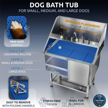 KANIS - Professional Stainless Steel Dog Bathing Station