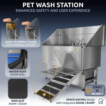KANIS - Professional Stainless Steel Dog Bathing Station