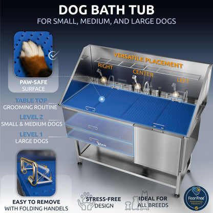 KANIS - Professional Stainless Steel Dog Bathing Station