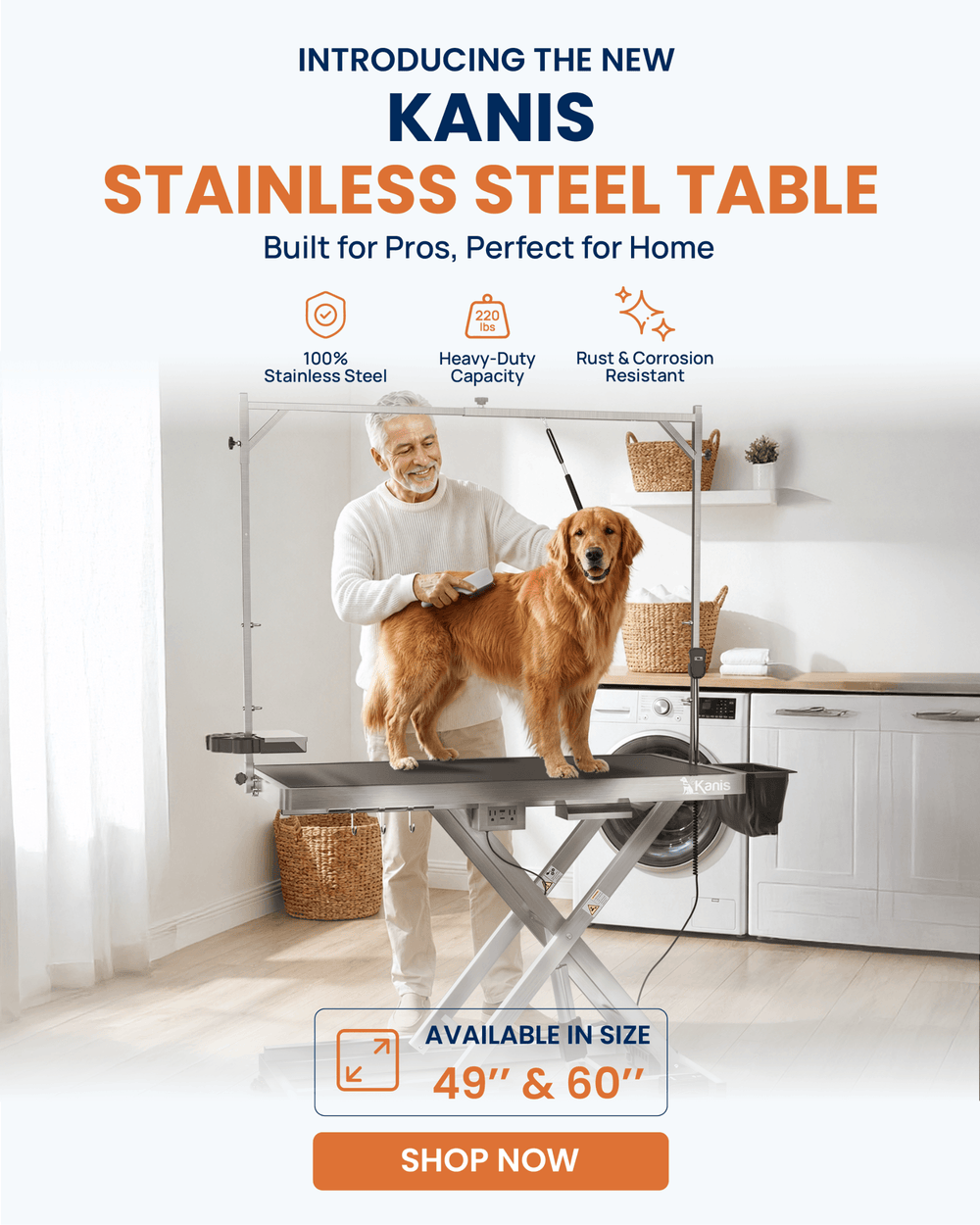 Kanis Stainless Steel Grooming Table