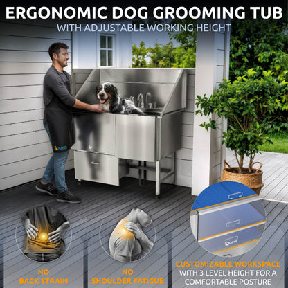 KANIS - Professional Stainless Steel Dog Bathing Station