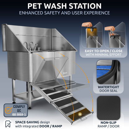 KANIS - Professional Stainless Steel Dog Bathing Station