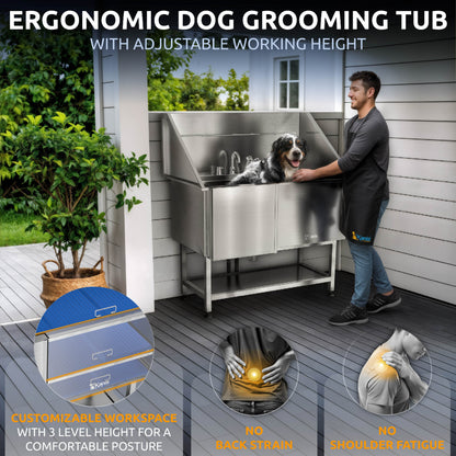 KANIS - Professional Stainless Steel Dog Bathing Station