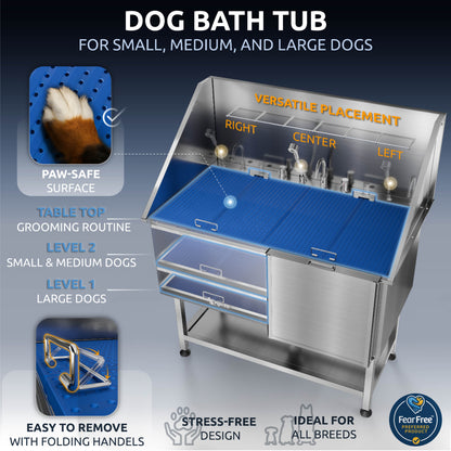 KANIS - Professional Stainless Steel Dog Bathing Station