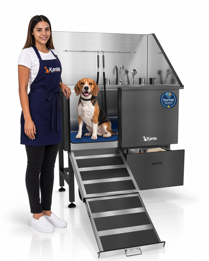 KANIS - Professional Stainless Steel Dog Bathing Station (Black)