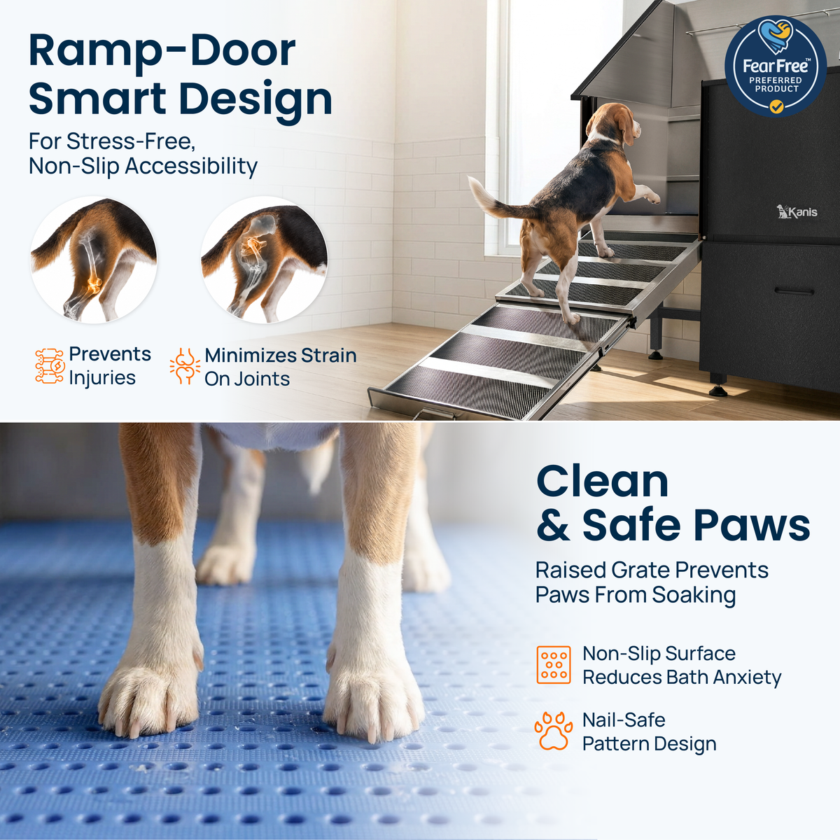 KANIS - Professional Stainless Steel Dog Bathing Station (Black)