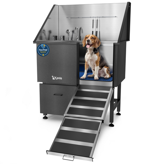 KANIS - Professional Stainless Steel Dog Bathing Station (Black)