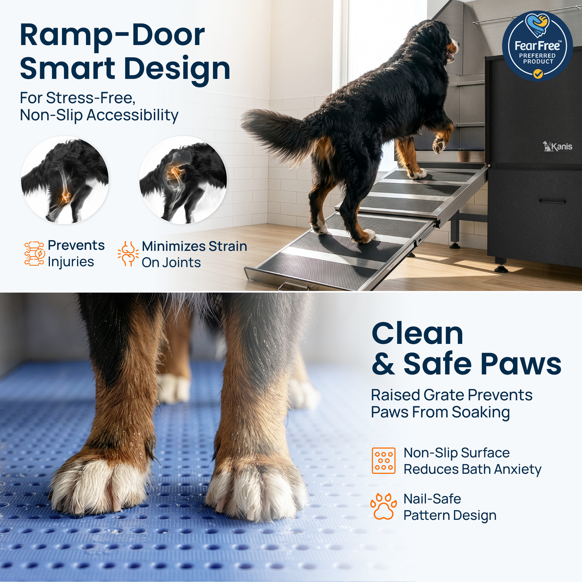 KANIS - Professional Stainless Steel Dog Bathing Station (Black)